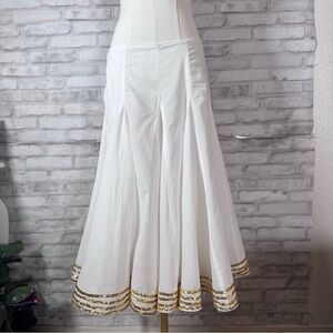 Vintage Forever 21 White Sequin Flowy Cotton Skirt